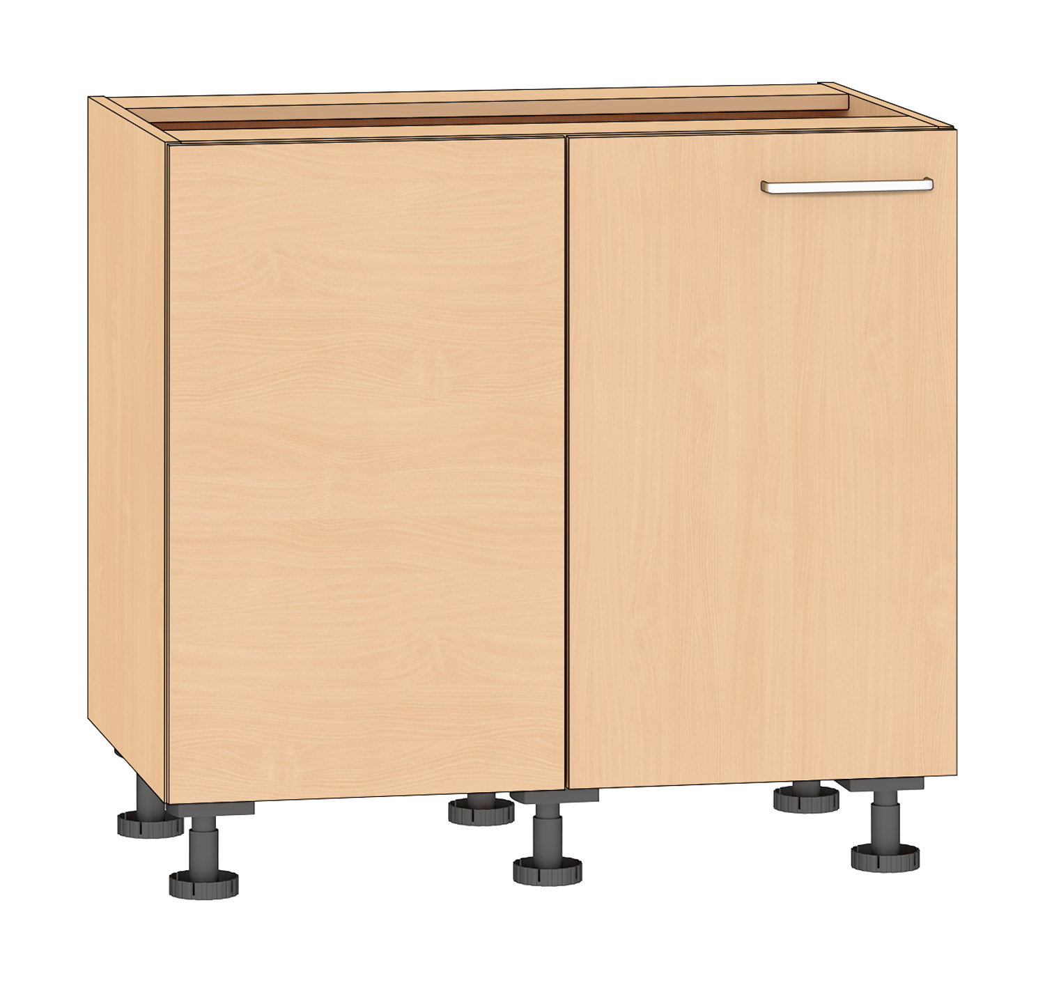 Eckschrank, Höhe 86,4 cm Türanschlag links, Buche