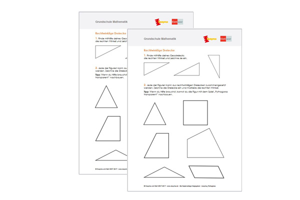 Pythagoras transparent Arbeitsblatt